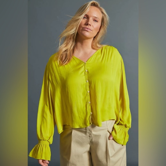 Anthropologie Liora Embroidered Button down Top XL - Picture 5 of 9